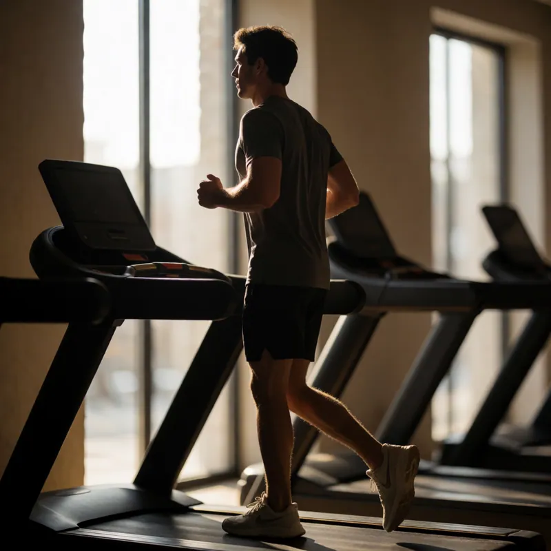 Interval work on the cardio deck against the tall windows on 61st Street